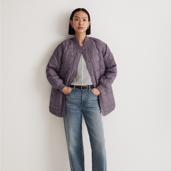 Madewell Jackets & Blazers - Madewell Quilted Oversized Bomber Jacket in Smoky Grape